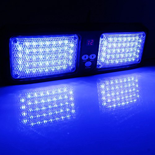 VGEBY Auto 12V 86 LED Sonnenblende Strobe-Blitzlicht Notfall-Warnlampe ( Farbe : Blau )