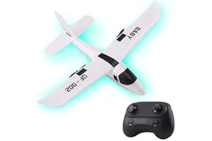 chlius RC Avions QF002 2.4GHz Planeur Télécommandé 2 CanPlaneur DIY EPP Chocs | 18-20 Minutes Vol | Jouet Extérieur d'avion Télécommandé Quadricoptère pour Adultes Enfants