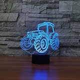 3D Traktor Glühen LED Lampe 7 Farben erstaunliche optische Täuschung Art Skulptur Ferneinstellung Lichter produziert einzigartige Lichteffekte und 3D-Visualisierung für Home Decor-kreative Geschenk - 4