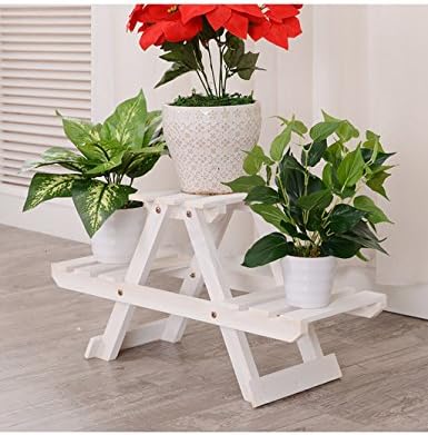 RZM flower pot shelf Creative Solid Wood The Second Floor Floor Type Bonsai Flower Rack Balcony Living Room Indoor Wood Flower Rack plant stand ( Color : B )