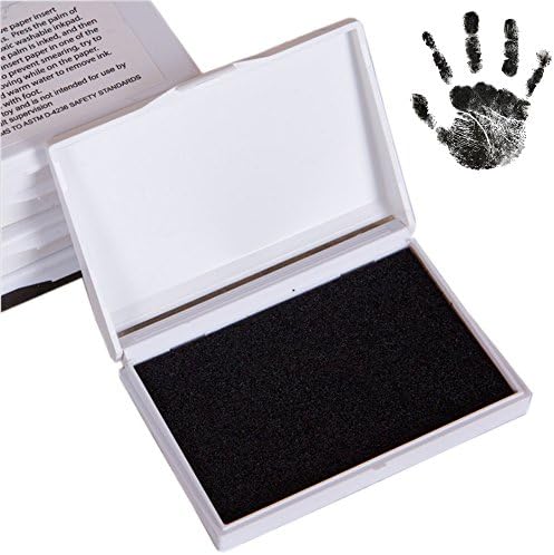 UeHome Baby Safe Reusable Washable Hand Foot Print Ink Pads(Black,10*7*1.5CM)