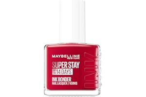 Maybelline New York - Vernis à Ongles Coloré Longue Tenue - Couleurs Intenses et Pigmentées - Renforce les Ongles Abîmés - Superstay Ink Bonder - Teinte : Rouge Profond 6-12 ml