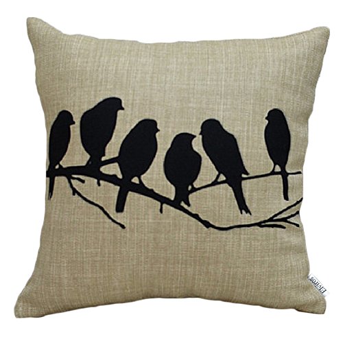 Elviros Dekorativ Baumwoll Leinen Mix Kissenbezug 45 x 45cm