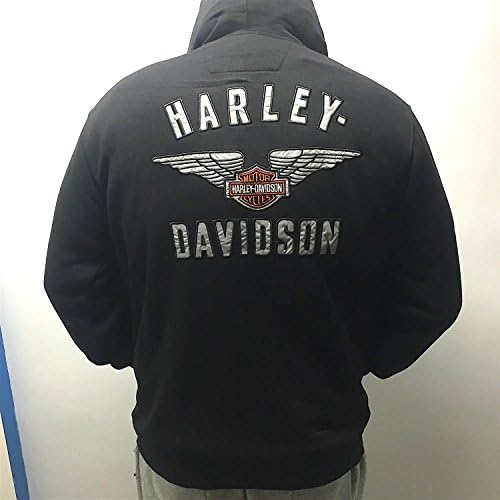 Harley-Davidson Harley Davidson Motorcycle Eagle Zip Hoodie Sweatshirt All Black