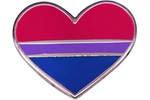 QUREZA Gay Heart Flag Enamel Lapel Pin Brooch Badge Decoration for Clothes and Bags Bisexual Flag Inspired Brooch Heart Badge Bisexual Pride Heart Shape Lapel Pin Brooches Pins Flag badge Brooch Badges