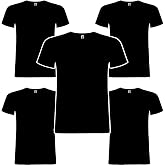 Roly Pack of 5 or 10 Men's Short Sleeve T-Shirts, 100% Cotton, Basic Round Neck, Beagle Model, Soft and Breathable, Assorted
