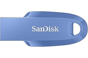 SanDisk Ultra Curve 3.2 Flash-Laufwerk 64 GB (bis zu 100 MB/s Lesen, RescuePRO Deluxe-Software, Schlüsselringöse) Blau