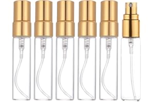 ENSLZ Mini flacone spray da 5 ml, trasparente, ricaricabile, da viaggio, per profumo, idratante, per feste, strumento portatile per il trucco, 10 pezzi (oro)
