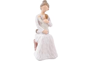 ACTLATI Grandmother And Child Sculptures Grandma And Child Figurines - Hand Carved Statue- A Gift To Celebrate Mother'S Day, Grandmother'S Birthday
