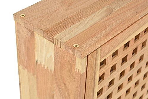 Medizinschrank Badschrank Badregal aus massivem Walnussholz Gitterdesign Arznei Schrank - 3