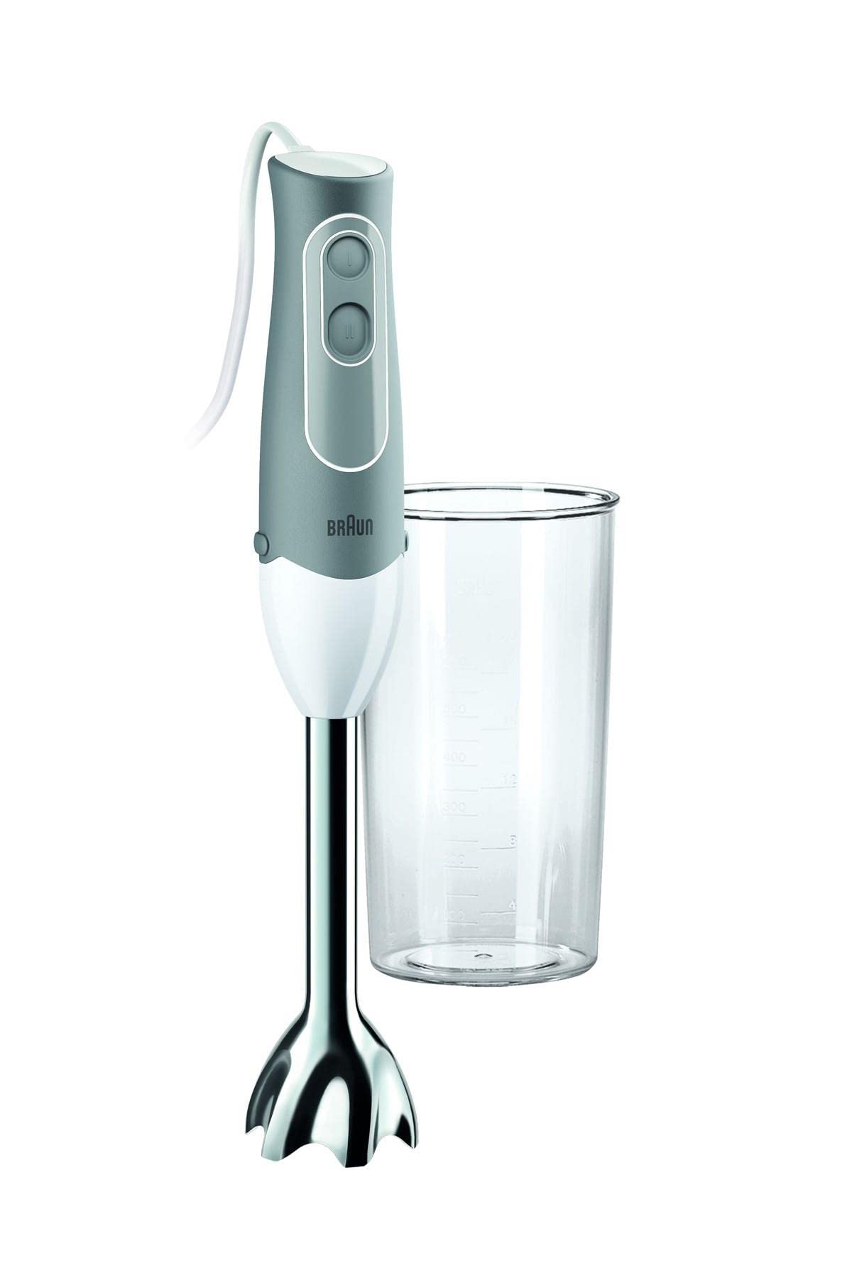 Braun Plastic Multiquick 600-Watt Hand Blender (Mq500, White and Grey), 600 Watt