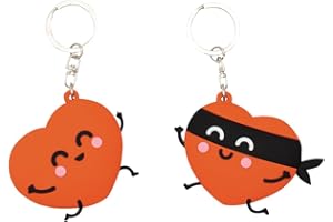 Mr. Wonderful - Set de 2 llaveros - Corazón y corazón bandido - Llaveros personalizados - Llaveros para parejas