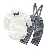 Muster: Plaid Blaward Baby Jungen Kinder Gentleman Anzüge Langarm Bowtie Body + Plaid Lange Hosen Set