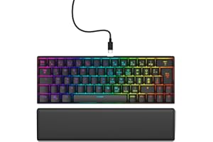 ‎URAGE uRage Gaming-Keyboard Exodus 760 Mechanical Mini, mit Abnehmbarer Handballenauflage, Full-RGB-Beleuchtung, Gaming-Software, kompaktes Format, Outemu Red Switches, QWERTZ-Layout, in schwarz