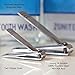 Nail Clippers Set of 2 Stainless Steel for Both Male and Female Including a Bonus Storage Wallet and Nail Block by Bodest - Wide Opening and Sharp Blades For Fingernails & Toenails.