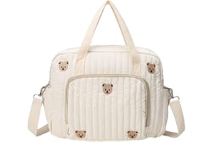 RuiDay Sac de Maternité, Sac à main Matelassé, Sac bandoulière en coton grande capacité, Sac a langer bebe, Maman Toilette Bagage, Sac à main de voyage