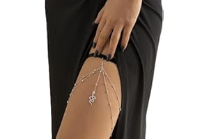 JUSTUSNX JUSTUNX Boho Gamba Catena Serpente A Forma di Ciondolo Coscia Catena Corpo Catena Estate Beach Gamba Catena Gioielli Accessori per Le Donne e Ragazze (D)