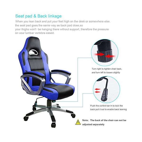Racing Silla Gamer,IntimaTe WM Heart Silla de Escritorio Silla Gaming Silla Giratoria de Oficina, Altura Ajustable… - Image 3