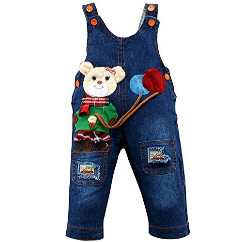 ZOEREA Baby Boy Girl Dungarees Jeans Jumpsuit Bear Animal Overalls Frederik NB SO DNM WR Jumpsuit Boys Jean Body Igor Quality Clothing Children Dungarees-stone Washed Breeches Breeches Blue Toddler