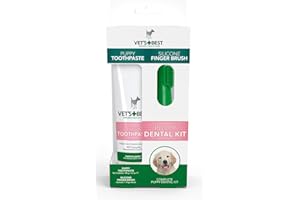 Vet's Best Pasta de dientes para cachorros, limpieza de dientes y gel de cuidado dental de aliento fresco, dentición 100g