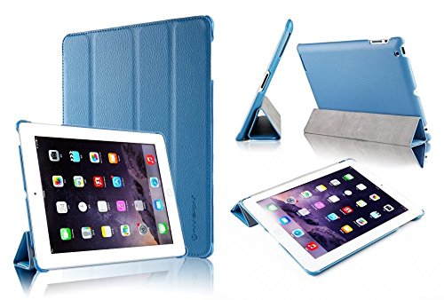 Invision® iPad 2 iPad 3 und iPad 4 Intelligente Hülle – Tolles Design – Magnetische Aufweck/Schlaf-Funktion – Hochwertiges PU-Leder (iPad 2 3 4 / Hell Blau) - 8