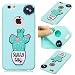 Produktbild Everainy Kompatibel für iPhone 6/iPhone 6S Hülle Silikon Bumper Gummi Neu Cover Hüllen für iPhone 6/iPhone 6S Handyhülle Stoßfest TPU Stoßstange Candy Farbe Schutzhülle (Hellblau/Kaktus)