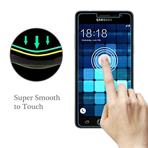 Samsung Galaxy J3 (2016) Panzerglas, 2 Stück POOPHUNS Samsung Galaxy J3 (2016) Schutzfolie, 9H Härtegrad, 99% Ultra Transparenz Full HD, Blasenfrei, Einfache Installation und Hohe Qualität - 2