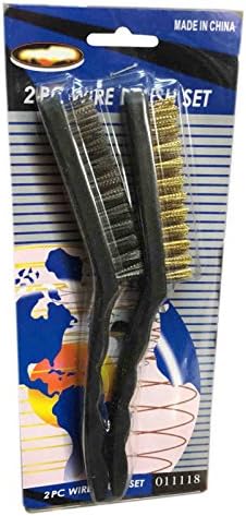 bmonline 1 copper wire &amp; 1 metal wire brush clean spark plug,battery terminal,suede sho