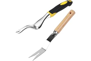 TIOAMY Escardador de jardín Herramienta de deshierbe manual Eliminación de malezas Profundo Cavador Césped Césped Guarnición Agente de mudanzas Tenedor Arrancador Malas hierbas Erradicar