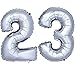 Produktbild DekoRex® Folienballon Zahlenballon Luftballon Geburtstag Deko 80cm Zahl Silber 23