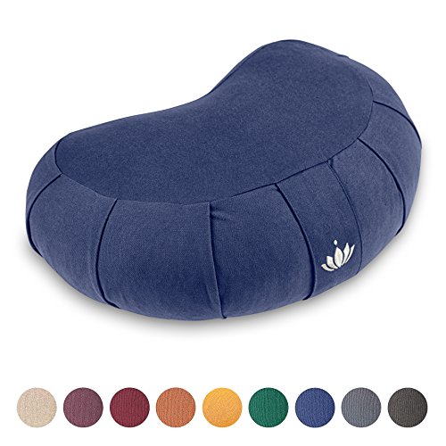Lotuscrafts Zafu-Halbmond Meditationskissen SIDDHA - Bezug: Bio-Baumwolle (kbA) - GOTS zertifiziert