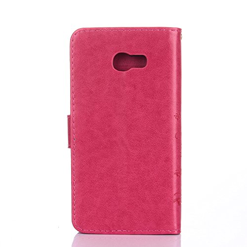 Samsung Galaxy A5 ( 2017 ) Hülle, Samsung Galaxy A5 ( 2017 ) Schutzhülle, Alfort 3 in 1 Lederhülle Fashion Design Premium PU Leder Hohe Qualität Tasche Case Cover Kasten Abdeckung Wallet für Samsung Galaxy A5 ( 2017 ) 5.2″ Smartphone Funktion Standfunktion Unterstützte Telefone und Magnetverschluss mit Schmetterling ( Rote ) + Alfort Schwarz Stylus Pen - 3