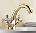Produktbild tougmoo Contemporary Luxury Gold Color Brass Gooseneck Style Bathroom Faucet/Single Hole Deck Mounted Vessel Sink Mixer Taps wnf172, Brass, Yellow