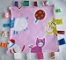 Baby taggie security blanket, taggy baby comforter -Pink farm