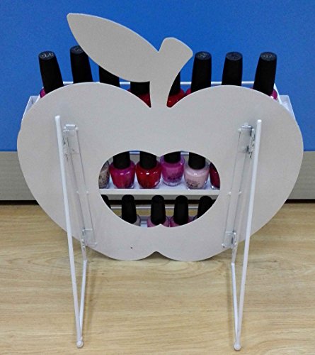 AISHN Nagellack Wandhalter 3 Tiers Metal Apple Design Nagellack Organisator Regal Rack Table Top Display Rack Stander Weiß - 4