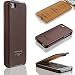 Produktbild iPhone SE / 5s / 5 Hülle - ECHT LEDER - hochwertige Prägungen ULTRA DÜNN - weicher Displayschutz - für iPhoneSE / 5s / 5 - Schutzhülle im Flip Cover Design von TWOWAYS - Handyhülle in Braun