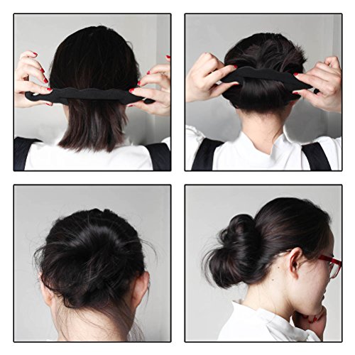 sumaju Schwamm Clip, Schwamm Schaumstoff DIY Hair Styling Donut Bun Twist Werkzeug Lockenwickler Maker Clip 2 Stück Shown as picture - 7