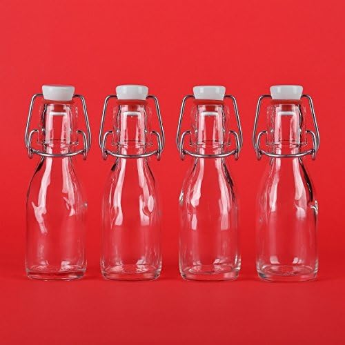20 empty glass bottles 100 ml with Strap Lock liqueur bottles, juice bottles, vinegar oil, wine bottles 0.1 liter SLK GmbH