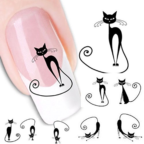 Malloom® Cat Water Transfer Slide Decal Sticker Nail Art Tips To Decor XF1442