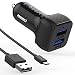 Produktbild iXboost iX-1S Speed Charge Set 4.8A Dual Mini Handy Auto-Ladegerät Kfz Zigarettenanzünder Adapter + Lade-Kabel Micro USB Datenkabel Schwarz für z.B. HTC/Huawei/LG/Samsung …