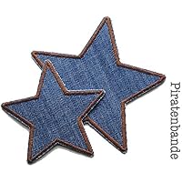 Set 2 Jeansflicken Stern Patch zum aufbügeln Kinder/Erwachsene Hosenflicken Bügelflicken