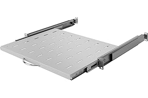 Stalflex Server Rack Shelf 19 inch 1U 350mm - Server Rack Made of Metal - Universal Pull-out Vented Rack Mount Cantilever Tray