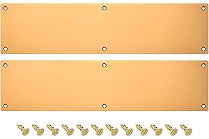 sourcing map 2 placas de puerta de aluminio de 10,2 x 40,6 cm de grosor, para puerta delantera exterior o puerta trasera, color dorado