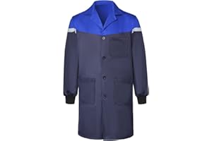 Oralidera Herren Arbeitskittel mit Taschen Arbeitsmantel Herren Arbeits Kittel Berufsmantel für Handwerker Warenhaus Werkstatt Lange Jacke