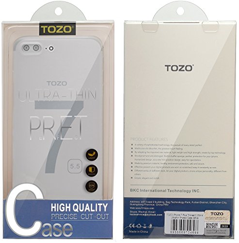 TOZO for iPhone 7 Plus Case iPhone 8 Plus Case, PP Ultra Thin [0.35mm] World's Thinnest Protect Hard Case [ Semi-transparent ] Lightweight 5.5 inch. [Matte Frost White]