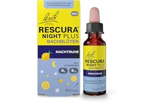 ‎BACH RESCURA BACH RESCURA NIGHT PLUS Bachblüten Nachtruhe, 10 ml I Bachblütenmischung mit Vitaminen für eine erholsame Nacht I ehemals Rescue das Original