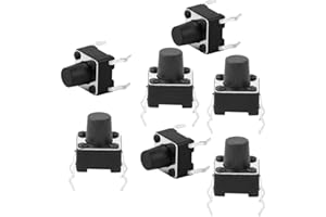 HGY Ailao Interruttori A Pulsante Touch,Kit Assortito da 100 Interruttori Tattili,Momentaneo Tattile Interruttore di Pulsante Mini Micro Tact Switch Accessorio 6 X 6 X 7mm…
