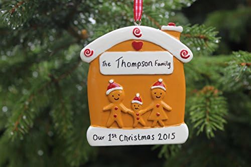 Personalised Gingerbread House Christmas decoration, family's first decoration, my 1st Xmas decoration, baby gift ornament