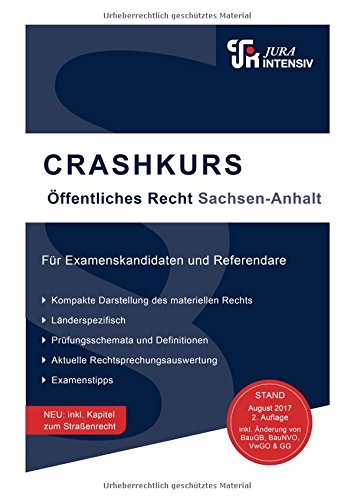 CRASHKURS Öffentliches Recht - Sachsen-Anhalt: Länderspezifisch - Für Examenskandidaten und Referendare CRASHKURS Öffentliches Recht - Sachsen-Anhalt: Länderspezifisch - Für Examenskandidaten und Referendare