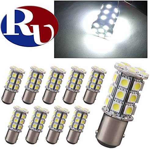 RVNI 10 X 1157 led 27-SMD LED Turn Signal Light Lamp Bulb LED Bulbs Tail Brake Stop White Light Bulbs BAY15D 5050 7528 2057 2357